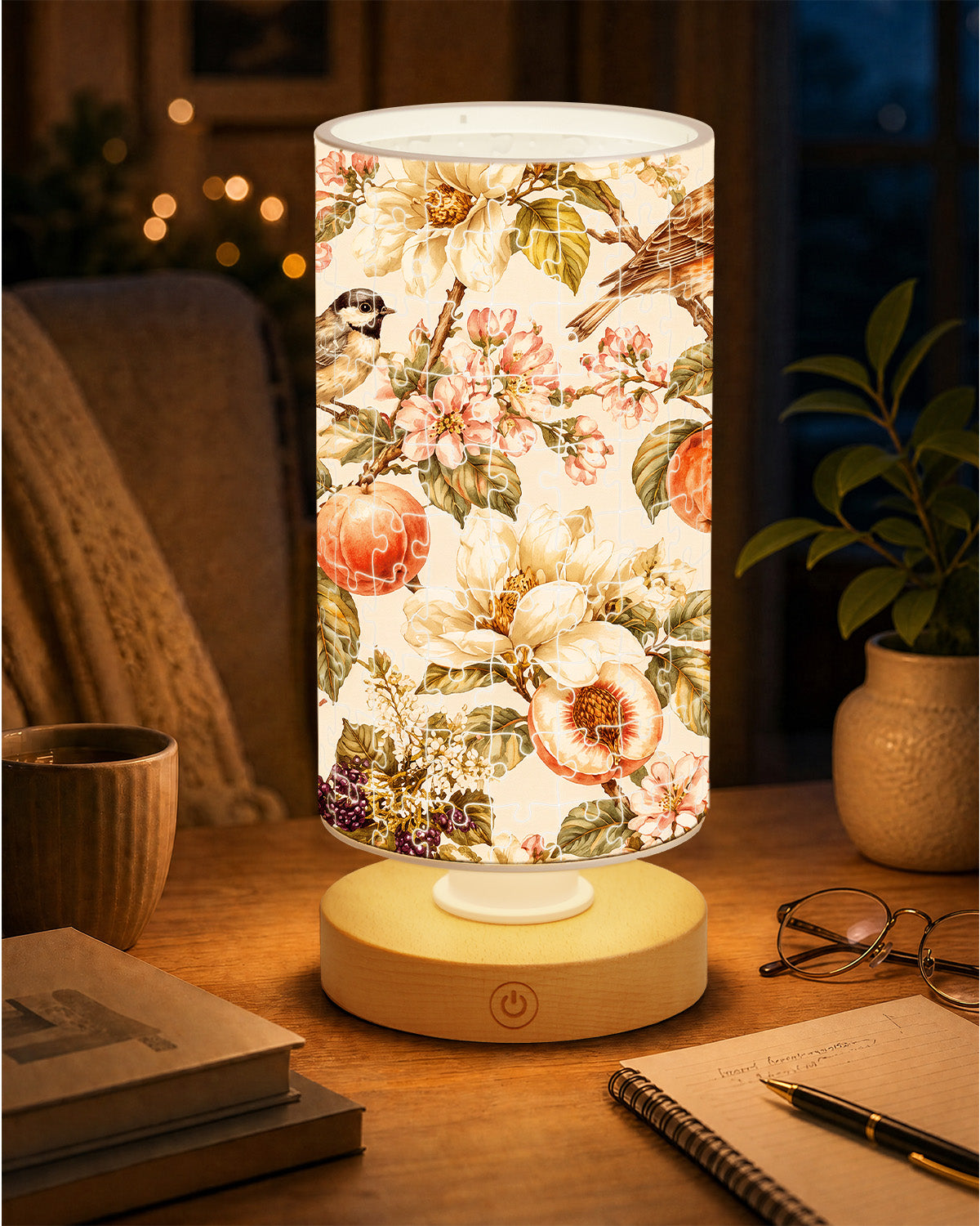kaayee-night-light-harvest-garden-birds-acryl-nachttischlampe-zylindrisch image 3