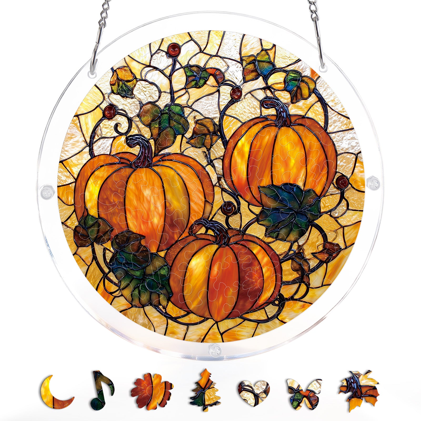 kaayee-suncatcher-puzzle-harvest-pumpkin-acryl-fensterbild image 3