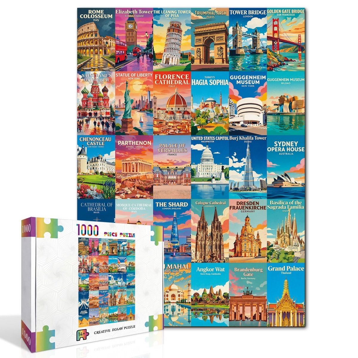 kaayee-cardboard-puzzle-weltwunder-1000-teile-standard image 2