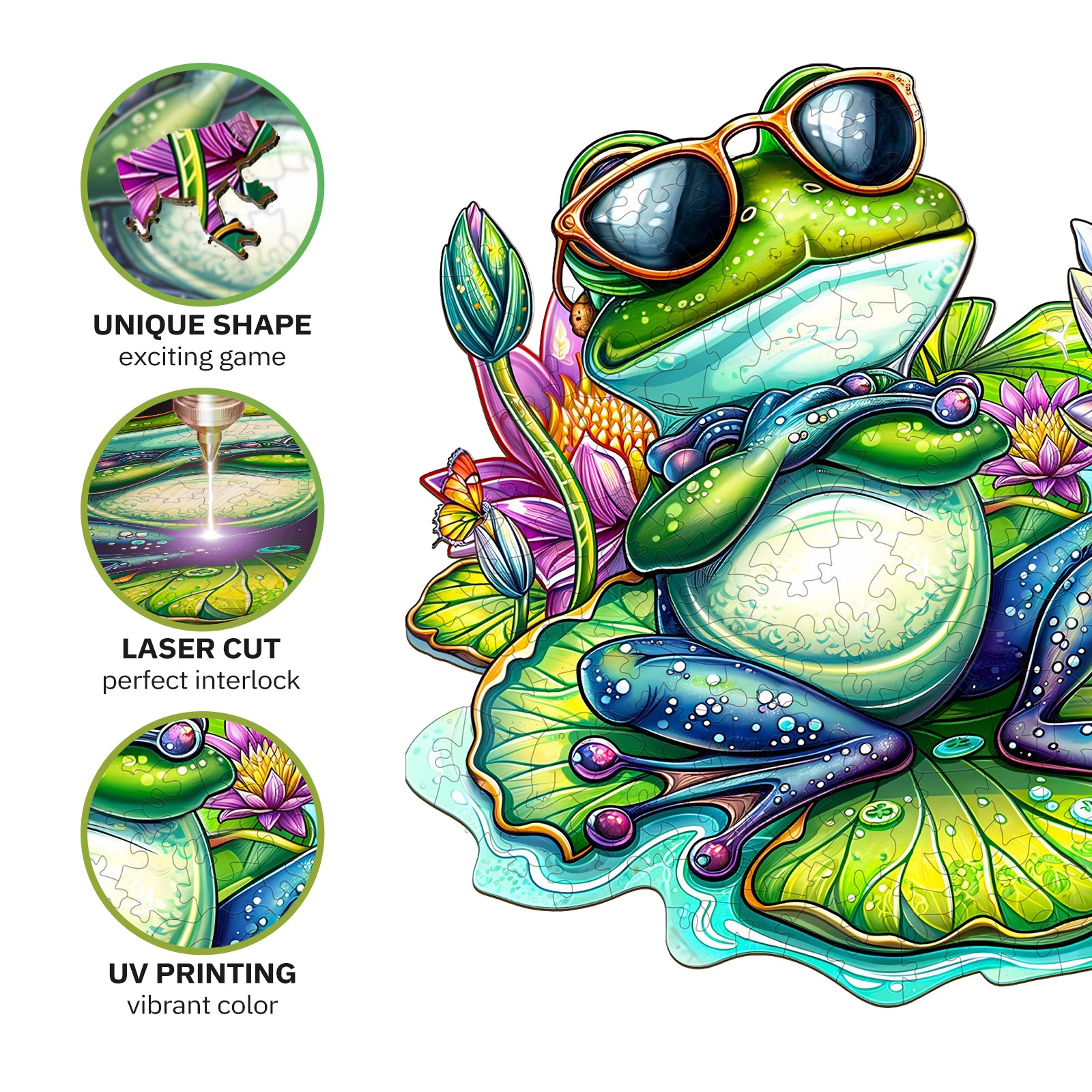 jigfoxy-leisurely-frog-holzpuzzle-frosch-90-teile-s image 3