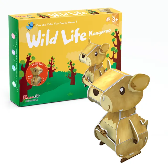 cubicfun-wild-life-k1504h-kangaroo-3d-puzzle-k-nguru image 1