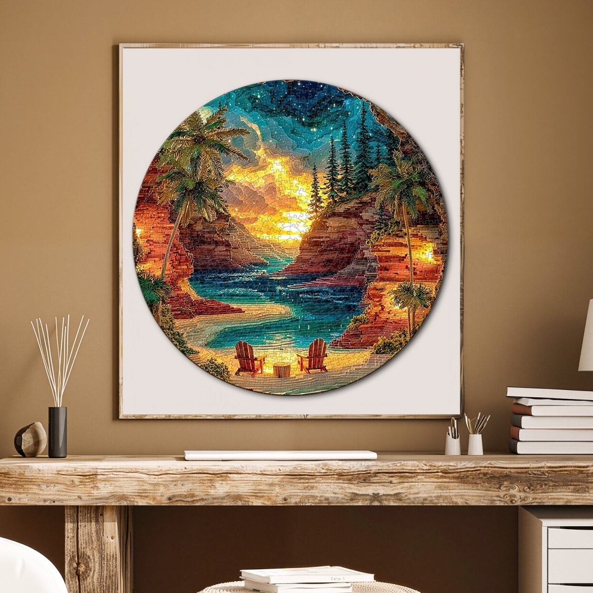 kaayee-sunset-cove-puzzle-1000-teile-rund-standard-edition image 5