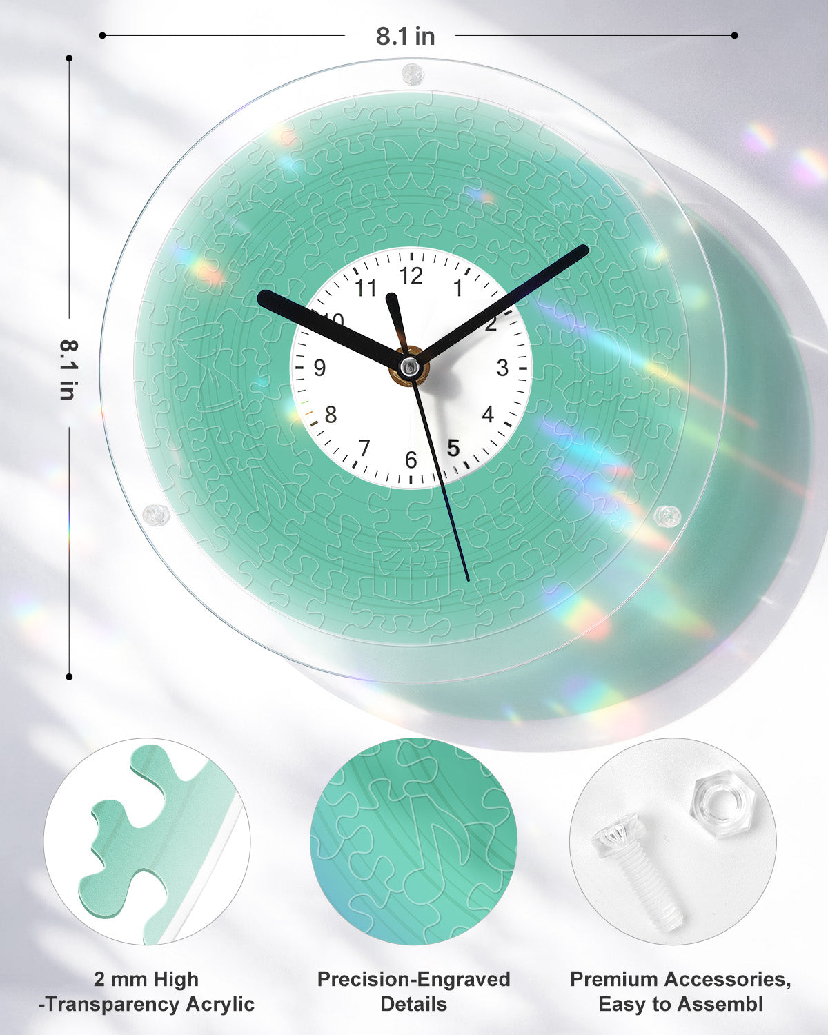 kaayee-clock-kit-fresh-green-puzzle-uhr-regular-size image 3