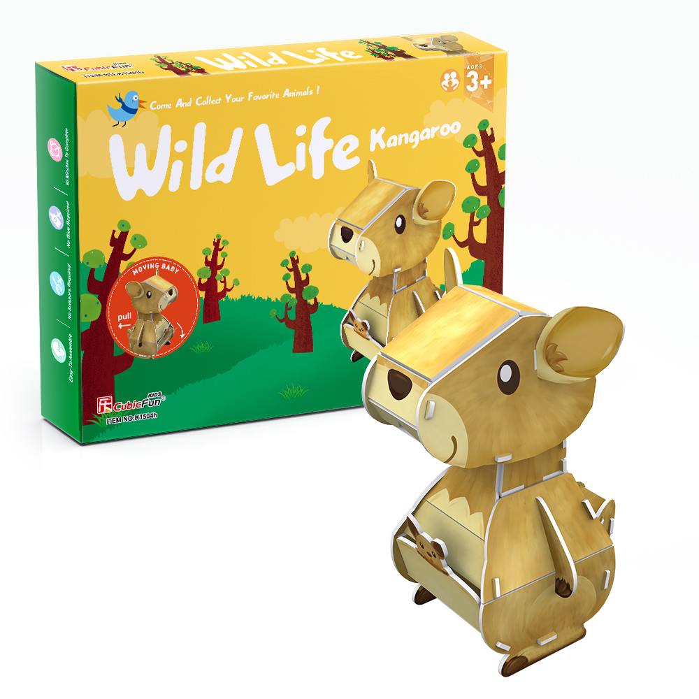 cubicfun-wild-life-k1504h-kangaroo-3d-puzzle-k-nguru image 1