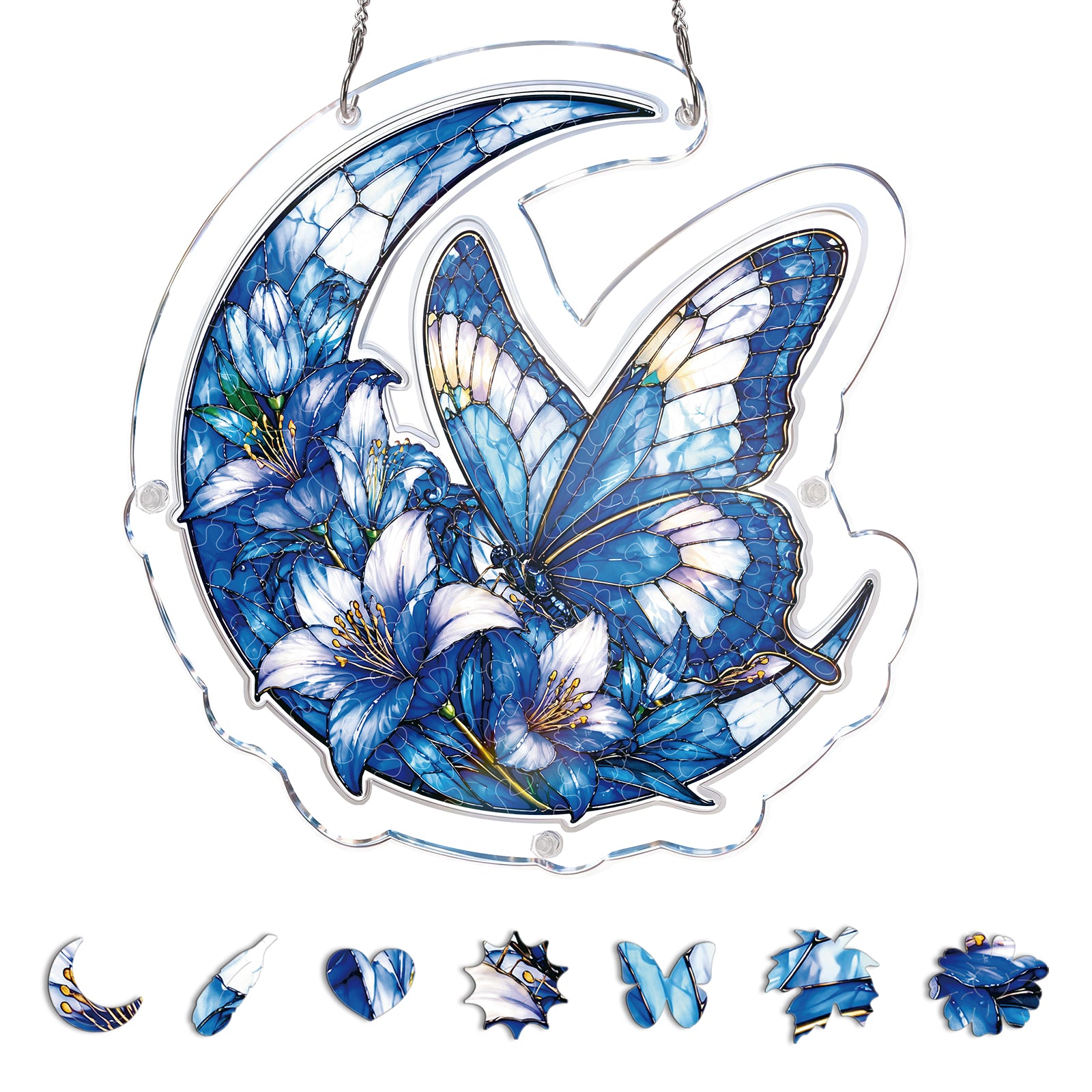 kaayee-suncatcher-puzzle-moonlit-blue-butterflies-sonnenf-nger-medium image 3