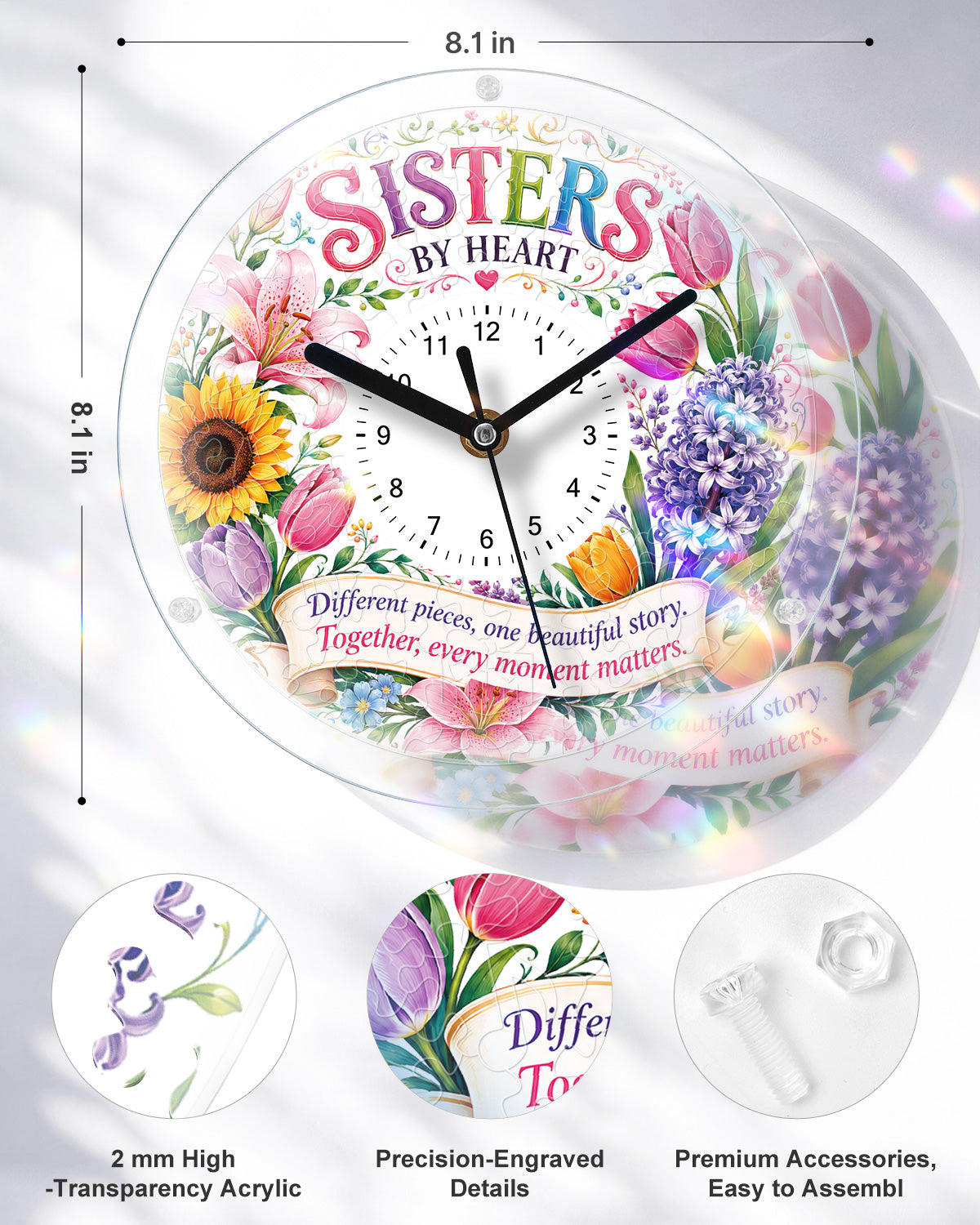kaayee-clock-kit-for-sisters-wanduhr-regular-size-acryl image 3