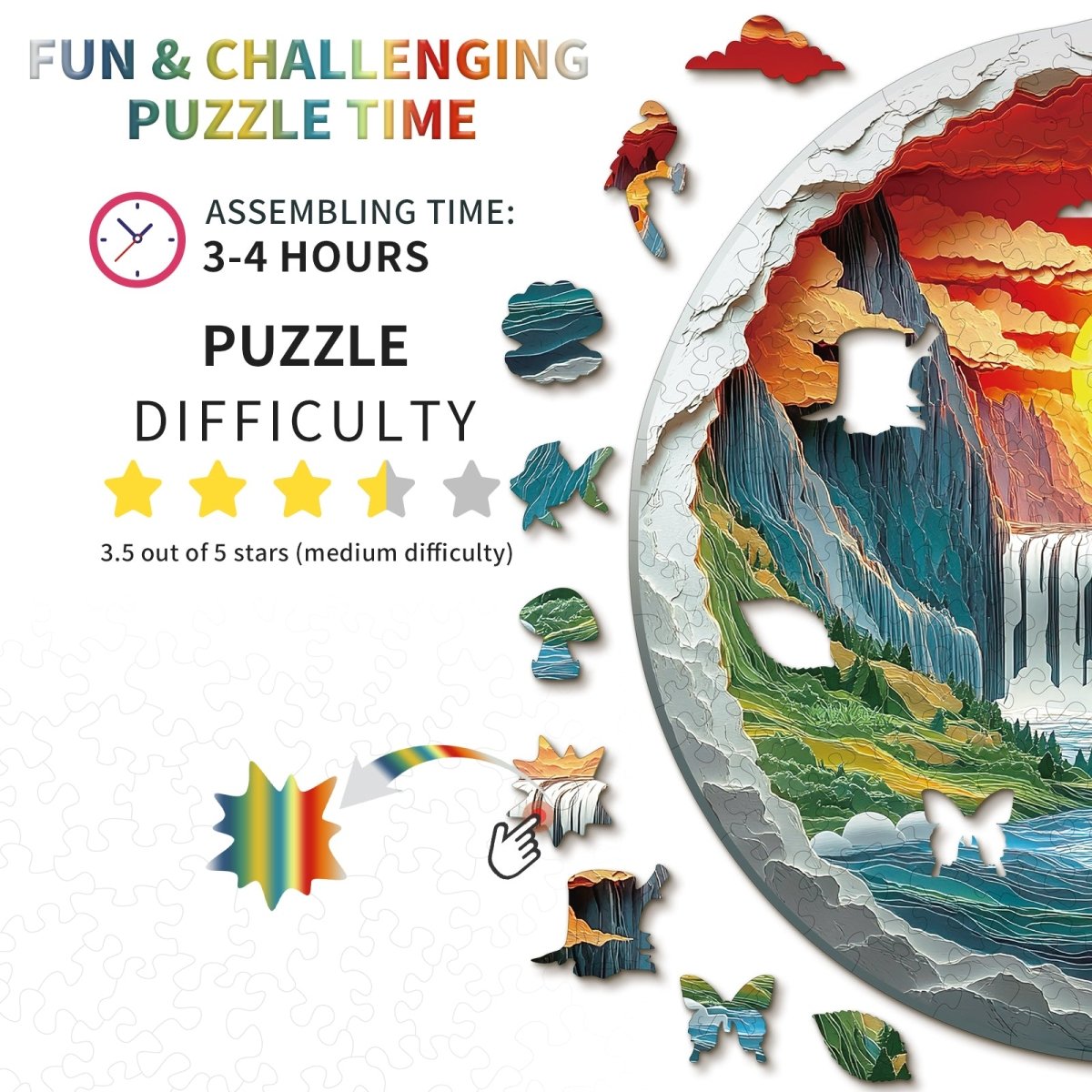 kaayee-wooden-puzzle-holzpuzzle-canyon-waterfall-medium image 4