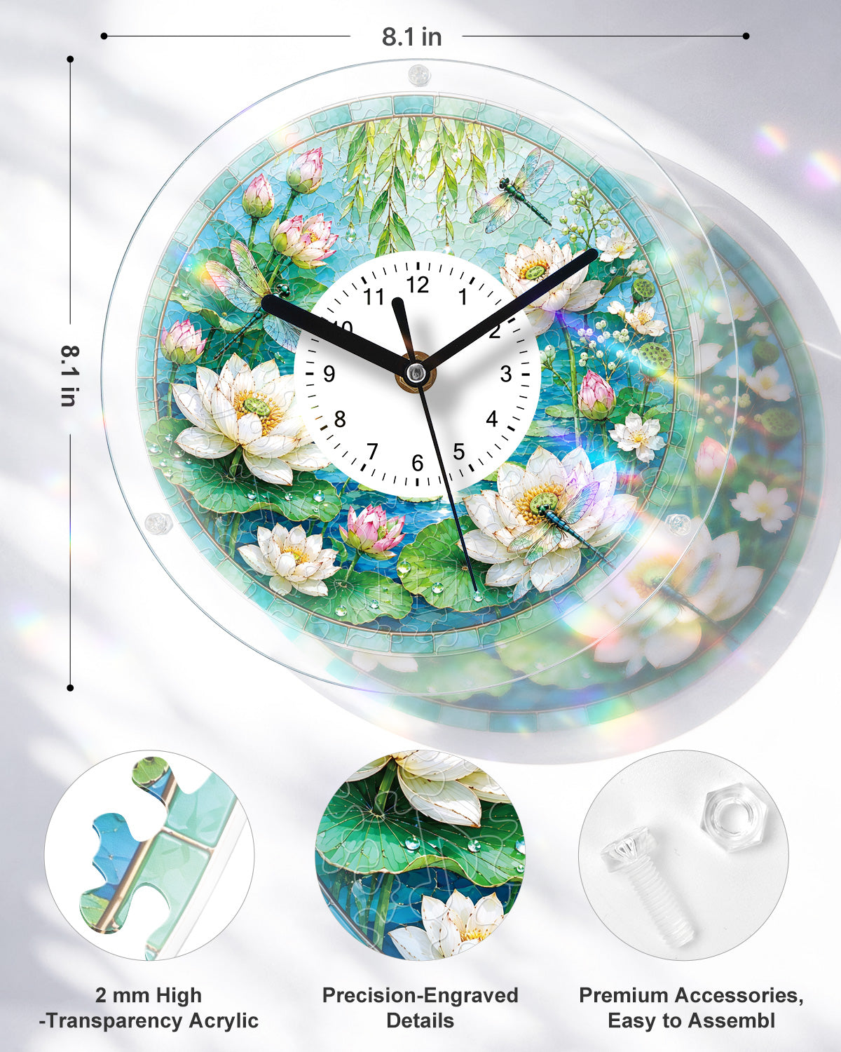 kaayee-clock-kit-lotus-pond-puzzleuhr-regular-acryl-diy image 3
