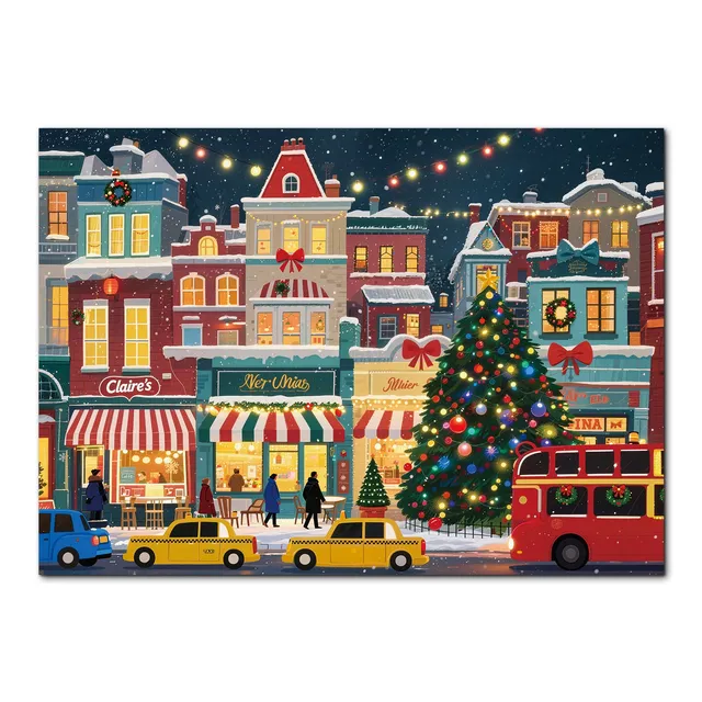 kaayee-cardboard-puzzle-christmas-town-puzzle-1000-weihnachten image 1
