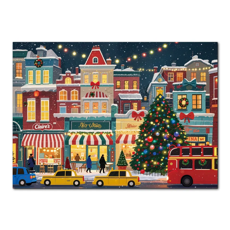 kaayee-cardboard-puzzle-christmas-town-puzzle-1000-weihnachten image 1