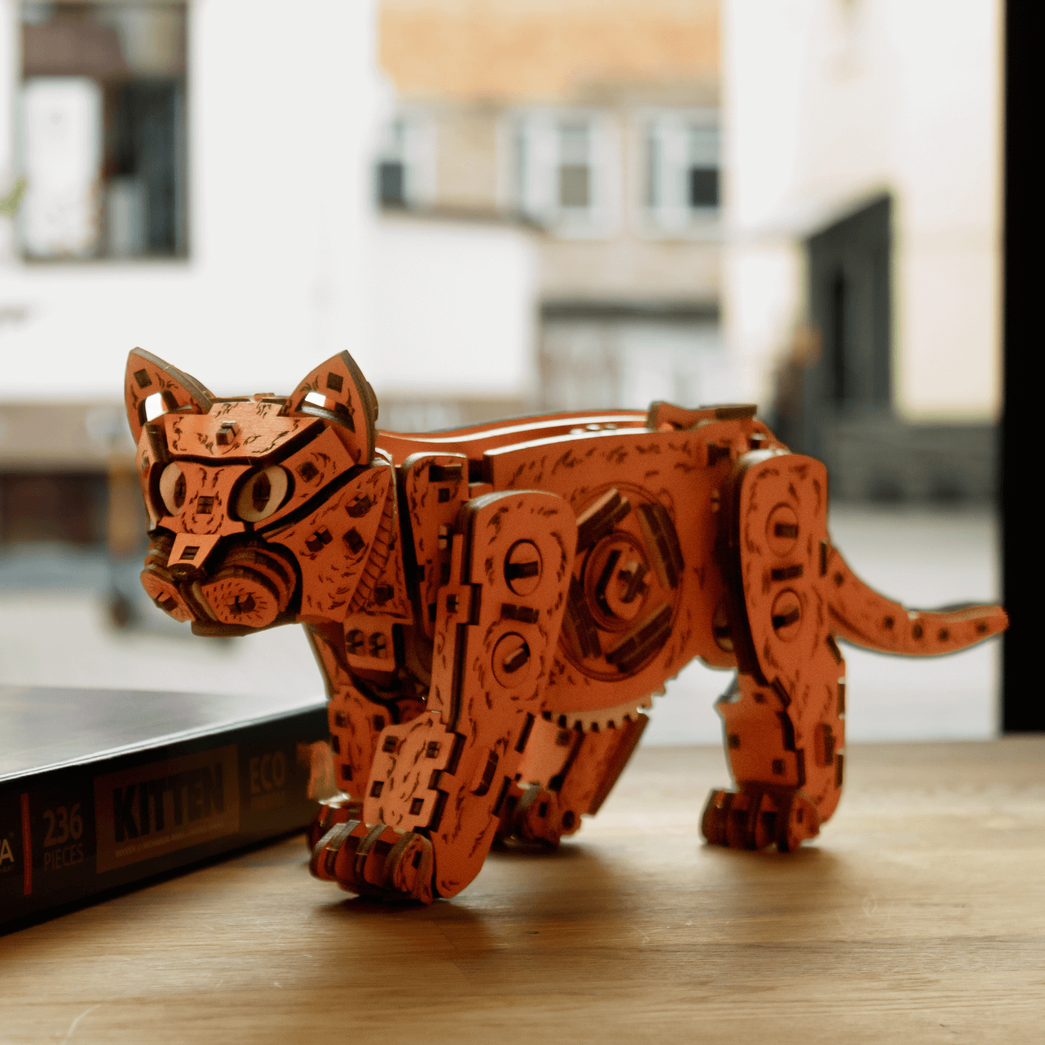 magicholz-mechanisches-k-tzchen-ginger-3d-holzpuzzle-236-teile image 1