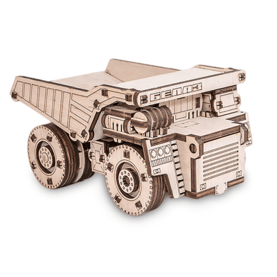 magicholz-mechanischer-bausatz-belaz-mini-kipper-3d-holzpuzzle image 3