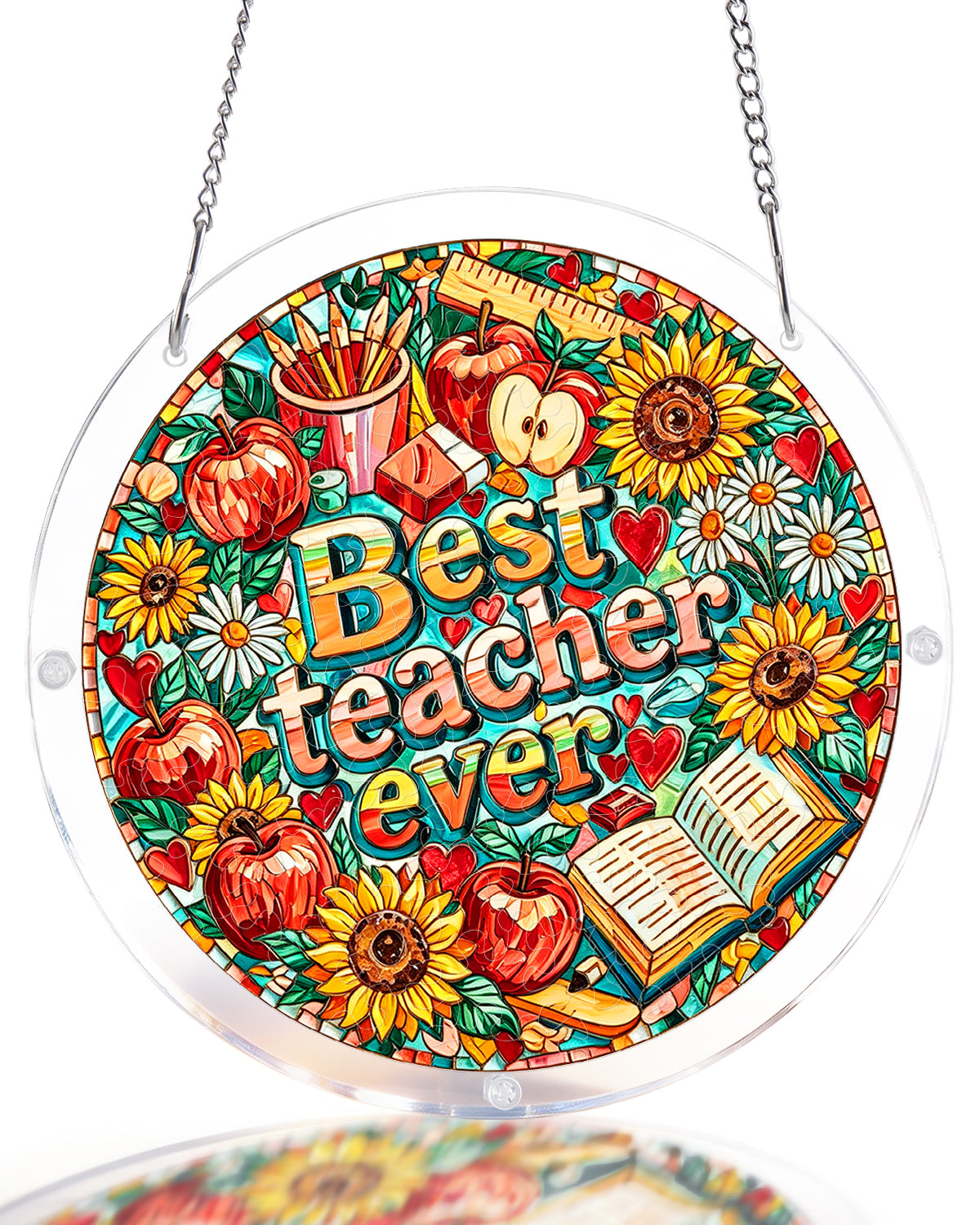 kaayee-best-teacher-ever-suncatcher-fensterbild-medium image 1