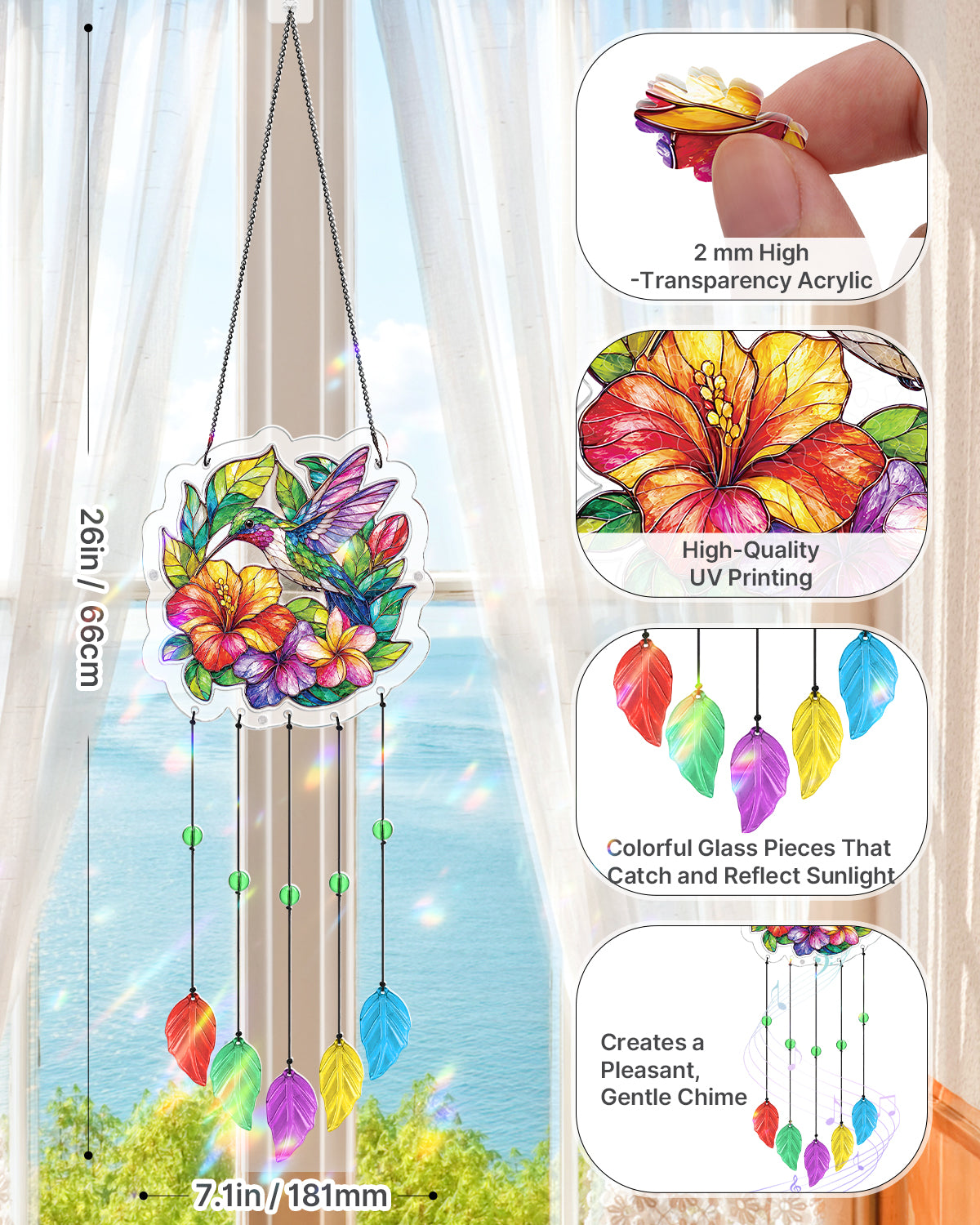 kaayee-wind-chime-hummingbird-garden-acryl-windspiel-small image 3