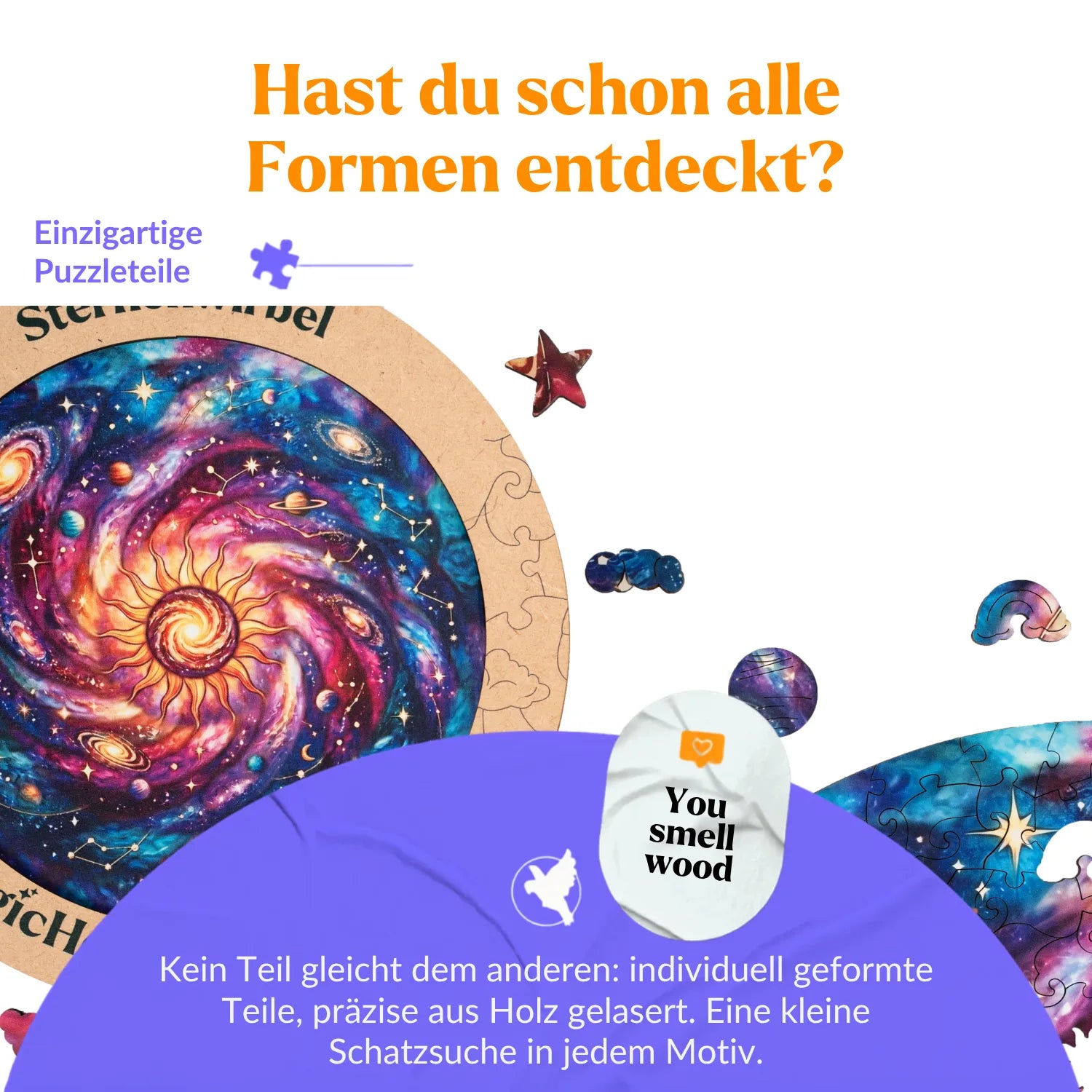 magicholz-holzpuzzle-sternenwirbel-mandala-350-teile-galaxy image 2