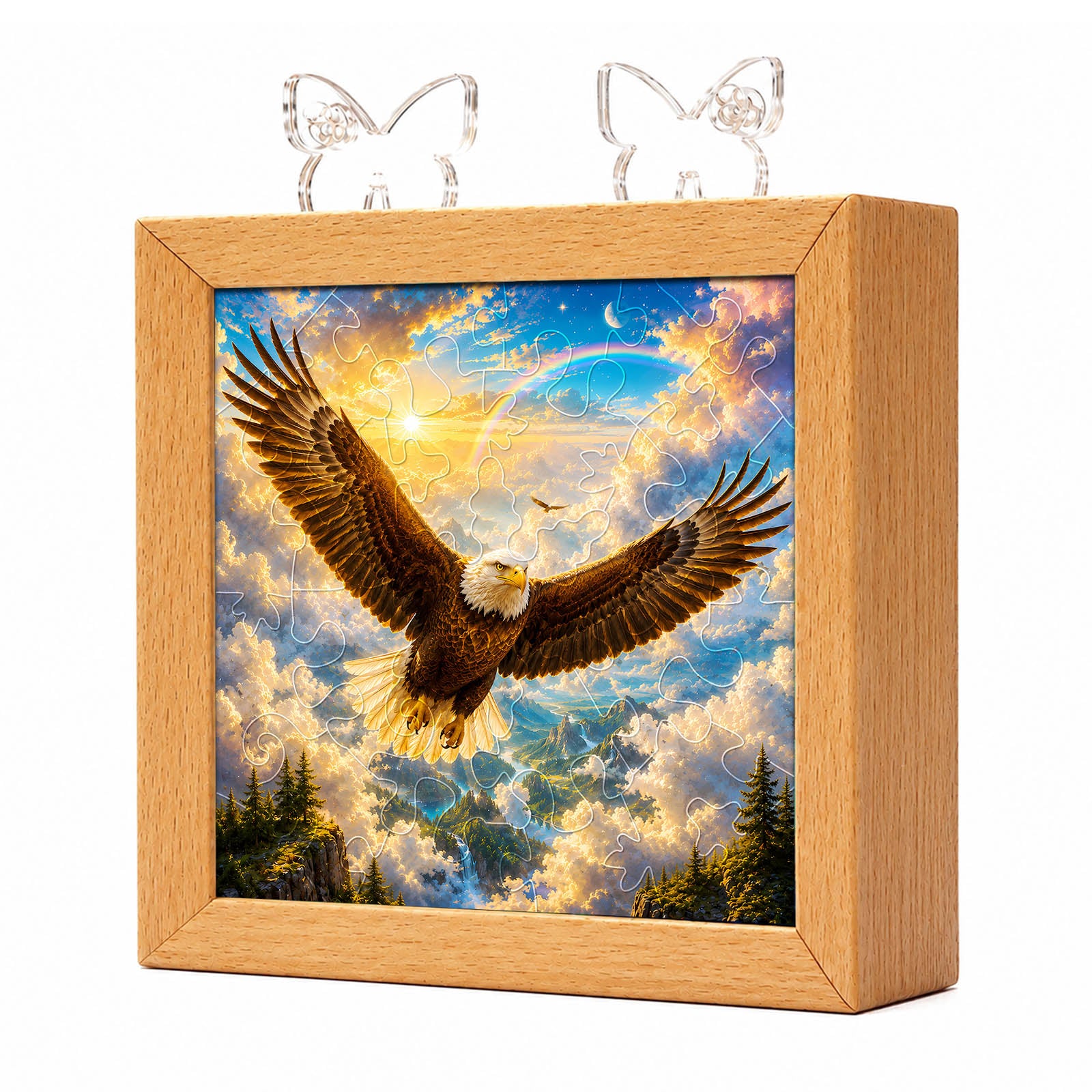 kaayee-night-light-soaring-eagle-acryl-puzzle-holzrahmen image 1