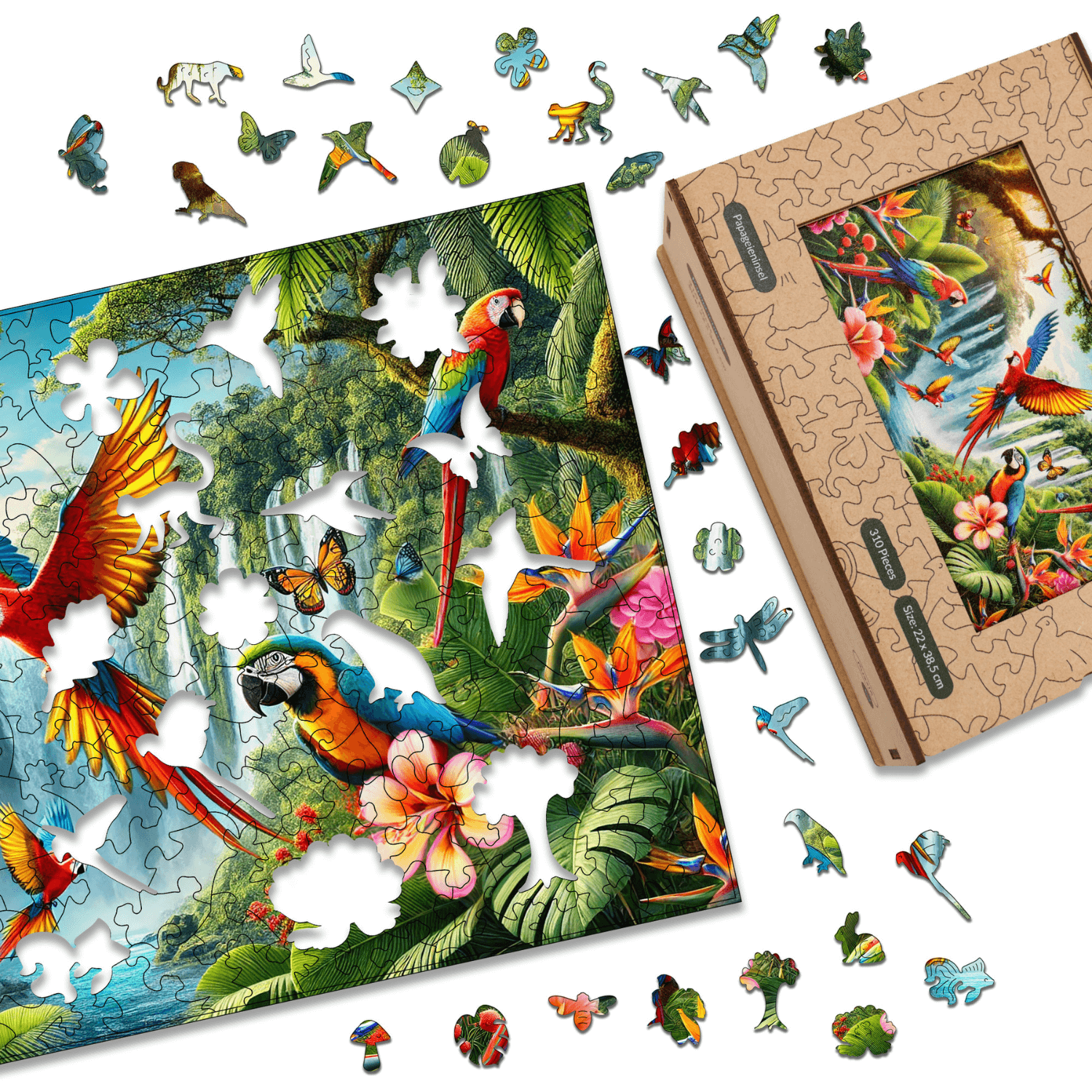 magicholz-papageieninsel-holzpuzzle-310-teile-dschungel image 3