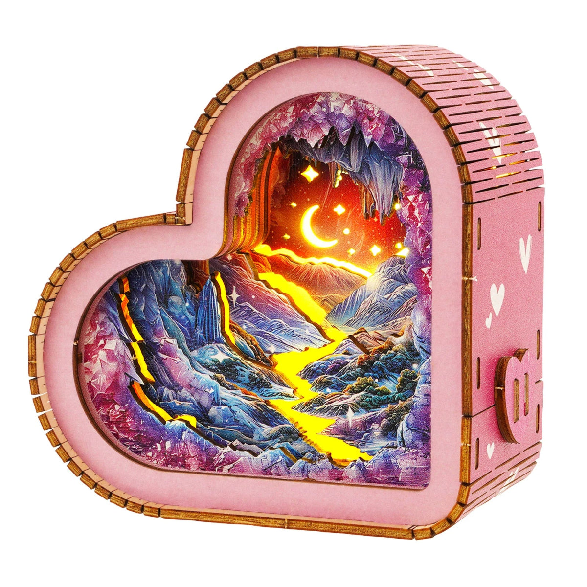 kaayee-night-light-pink-mine-3d-puzzle-nachtlicht-holzbausatz image 1