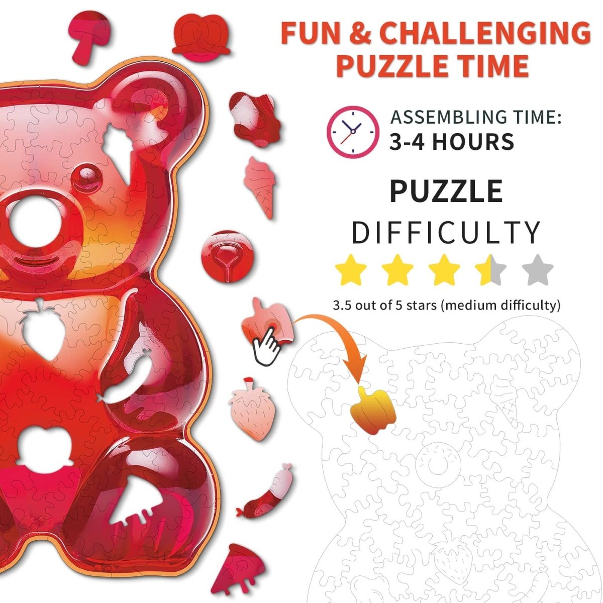 kaayee-wooden-puzzle-gummy-bear-holzpuzzle-small-110-teile image 4