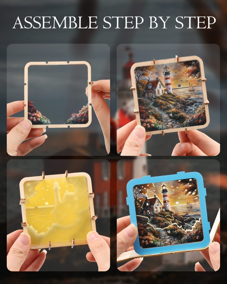 kaayee-night-light-sunset-lighthouse-holz-nachttischlampe-3d-puzzle image 3