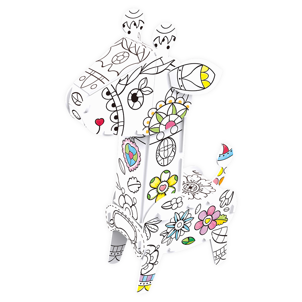 cubicfun-coloring-3d-puzzle-p696h-giraffe-ausmalpuzzle image 2