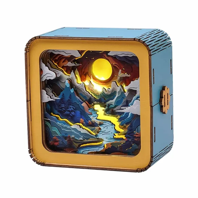 kaayee-moonlit-mountain-nachtlicht-3d-holzbausatz-usb image 1