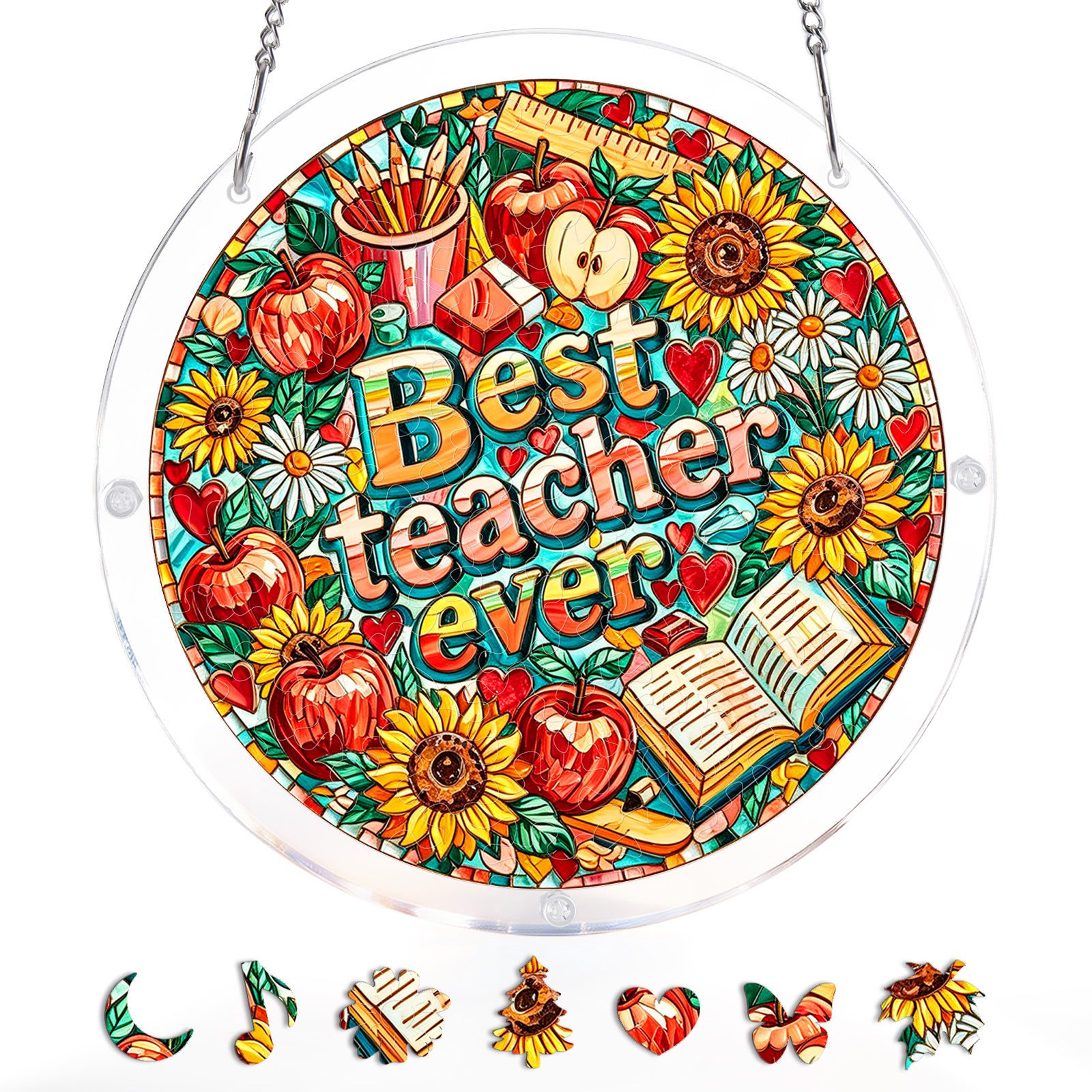 kaayee-best-teacher-ever-suncatcher-fensterbild-medium image 3