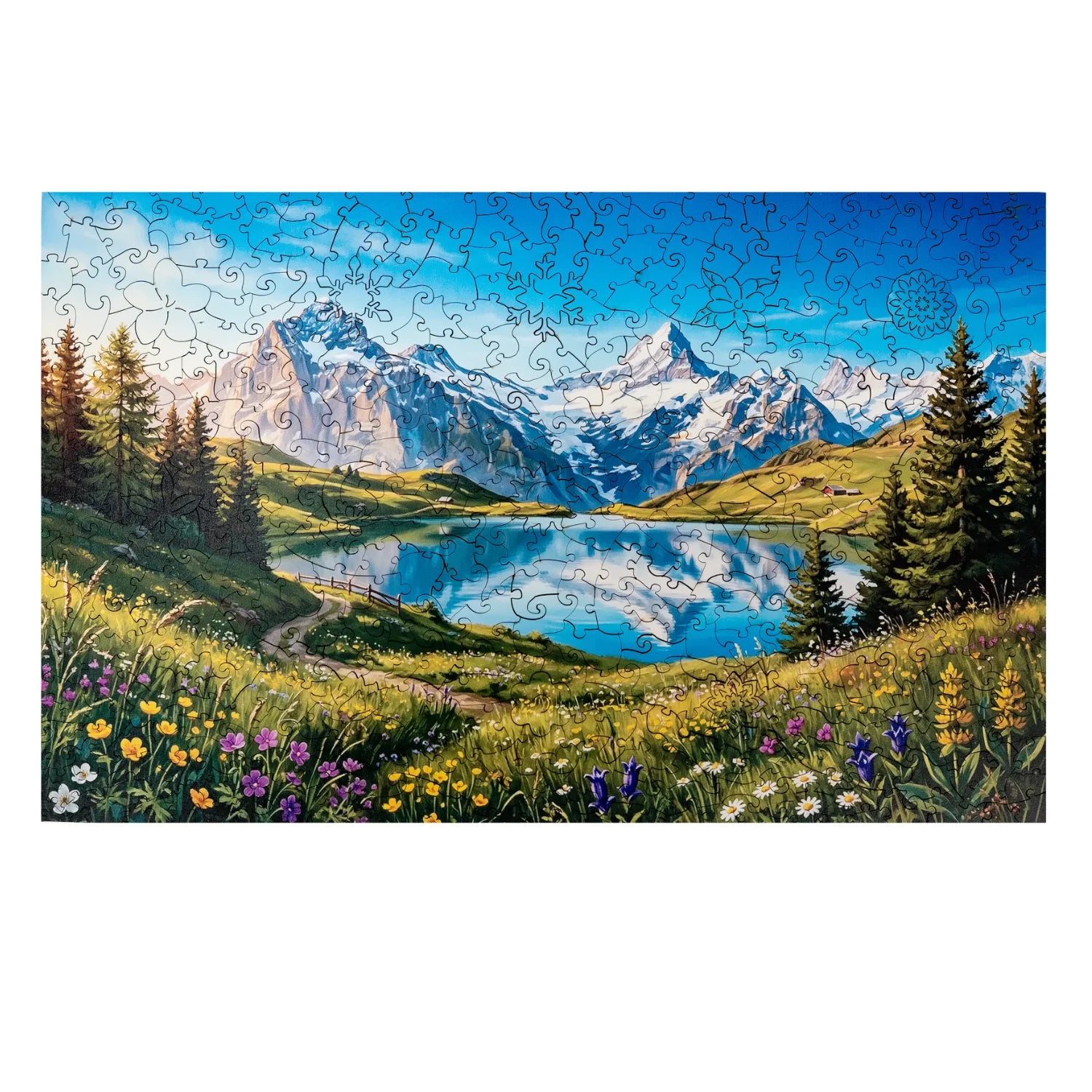 magicholz-wanddeko-alpenpanorama-mit-bergsee-puzzle-500-teile image 8