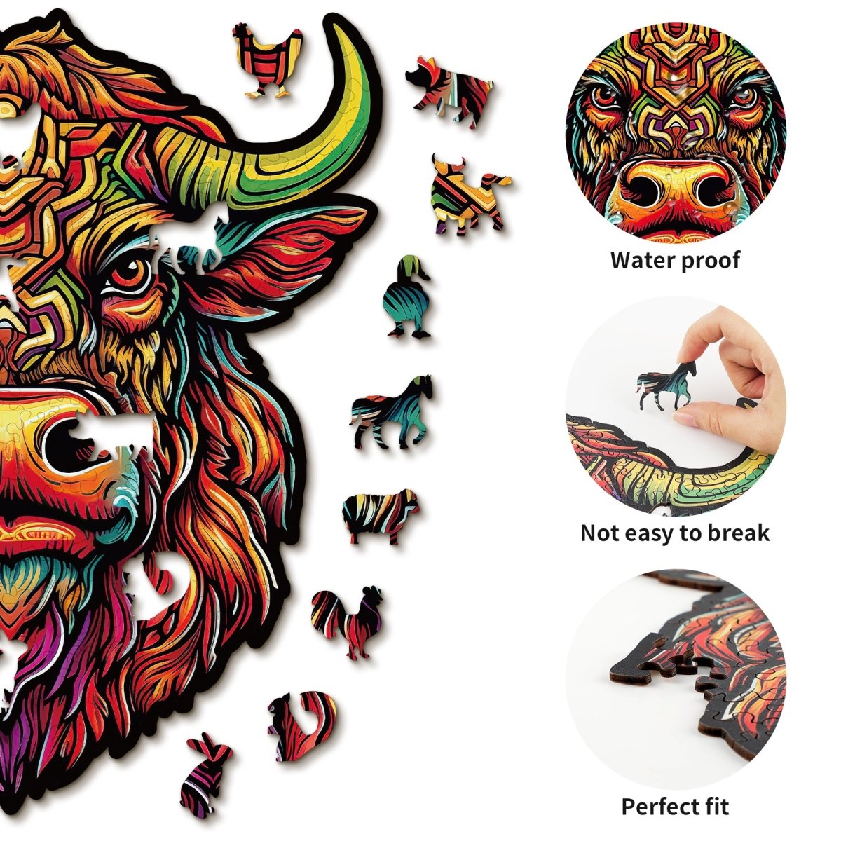 kaayee-wooden-puzzle-angry-bull-holzpuzzle-mittel-stier image 2