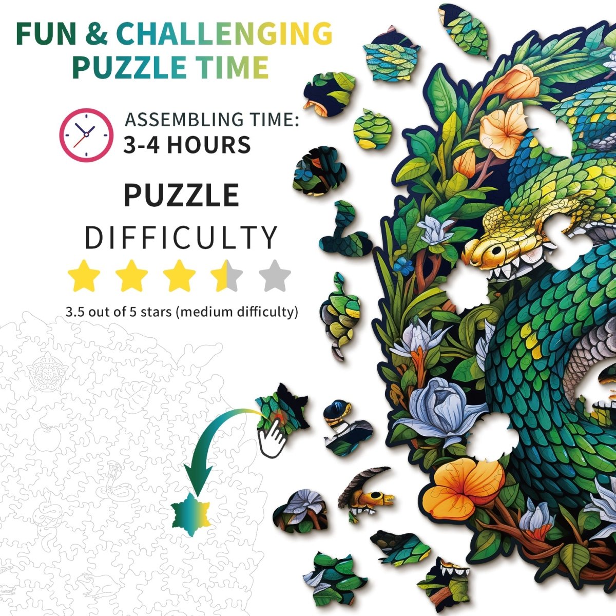kaayee-wooden-puzzle-snake-family-holzpuzzle-m-schlangenmotiv image 4