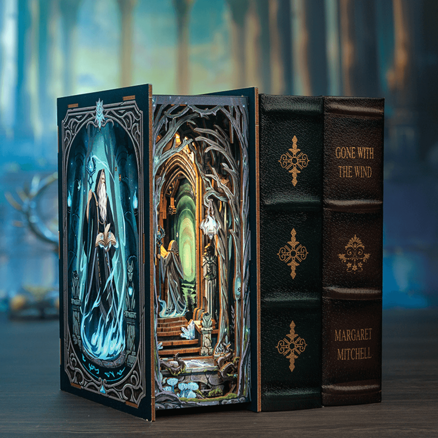 magicholz-book-nook-the-gate-of-wonderland-deko-mit-led-licht image 7