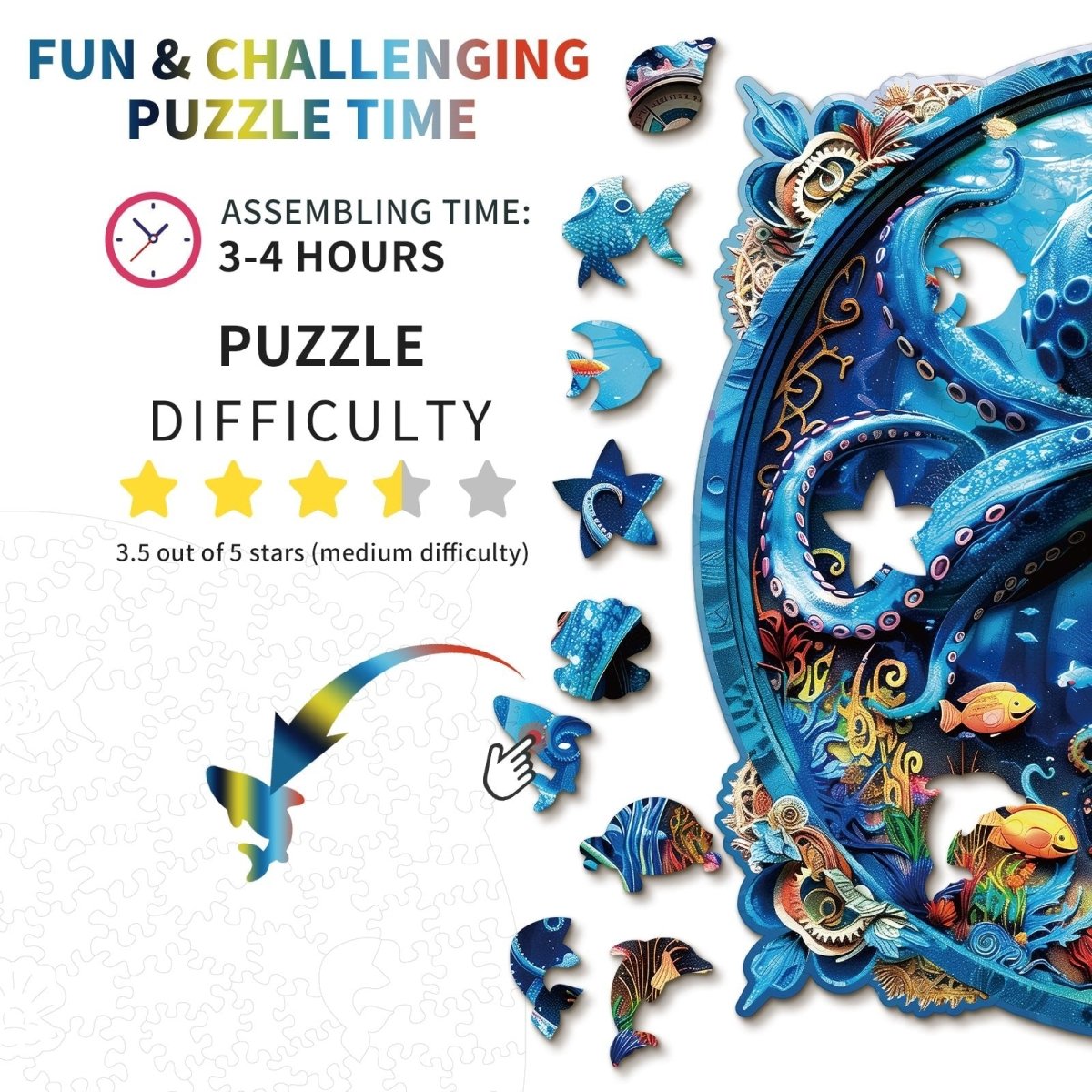 kaayee-wooden-puzzle-deep-sea-octopus-holzpuzzle-medium image 4