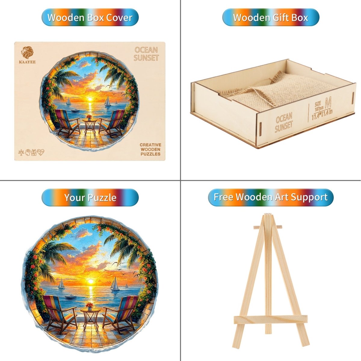 kaayee-wooden-puzzle-ocean-sunset-holzpuzzle-medium-sonnenuntergang image 3
