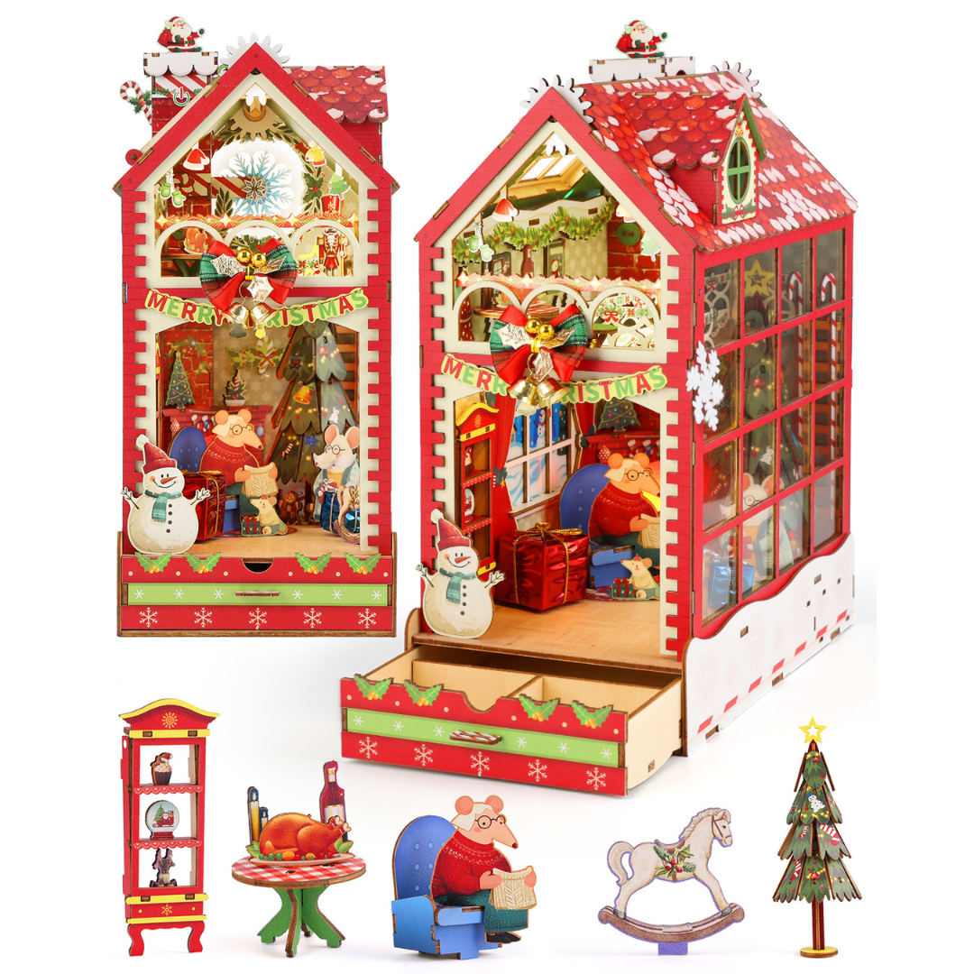 kaayee-book-nook-kit-colorful-christmas-3d-puzzle-holz image 1