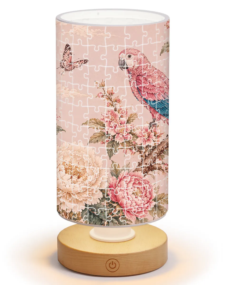 kaayee-night-light-parrot-in-the-blush-garden-nachtlicht-zylindrisch image 1