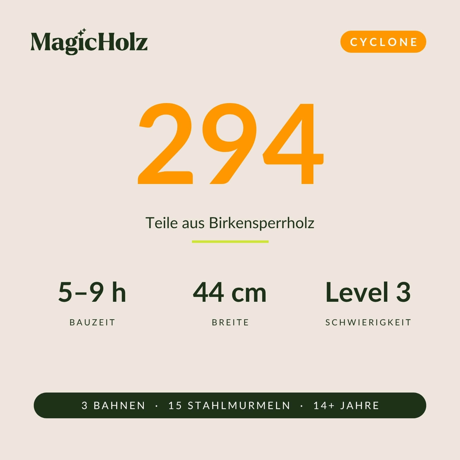 magicholz-mechanischer-bausatz-cyclone-marble-run-kugelbahn-294-teile image 6