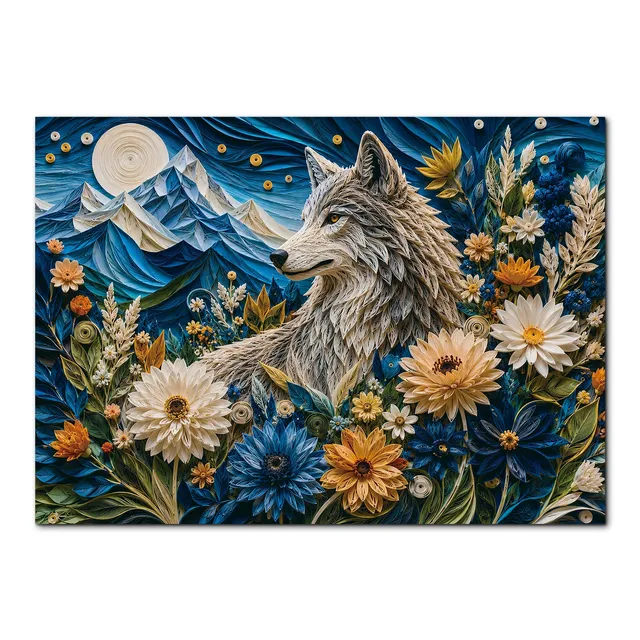 kaayee-cardboard-moonlit-wolf-garden-puzzle-1000-teile image 1