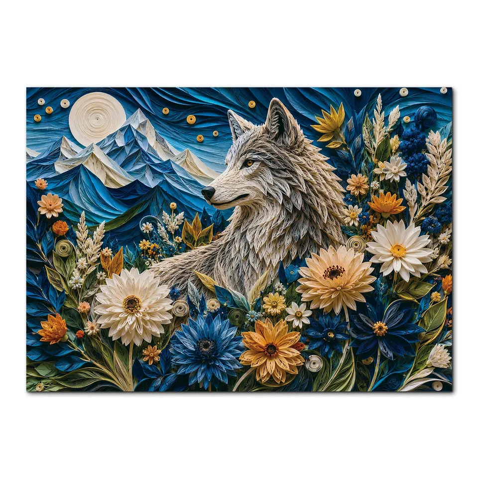 kaayee-cardboard-moonlit-wolf-garden-puzzle-1000-teile image 1