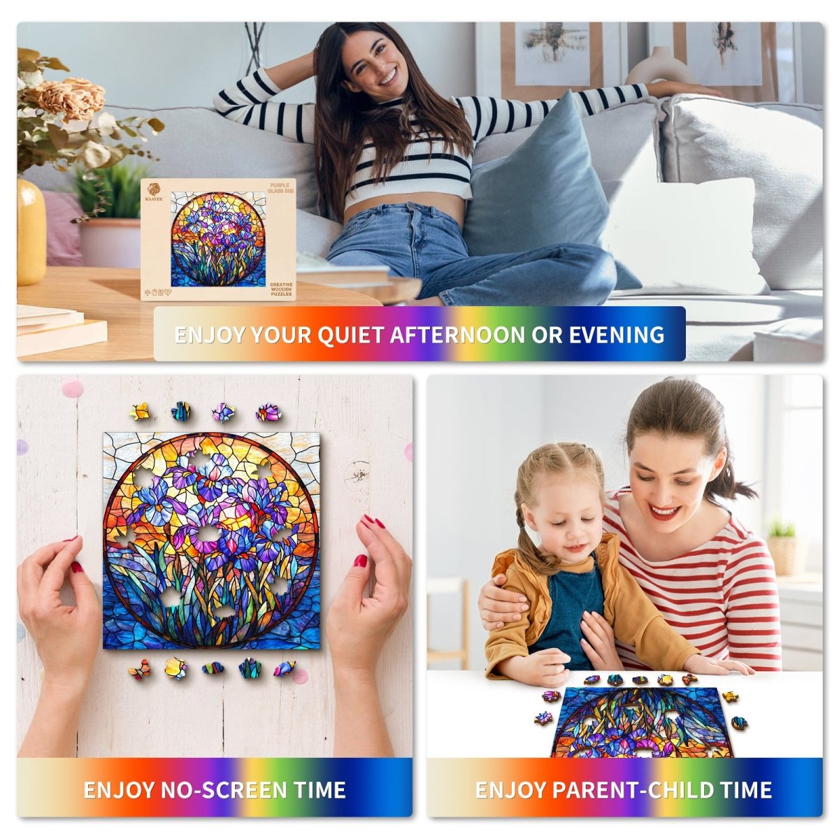 kaayee-iris-holzpuzzle-medium-glasmalerei-lila-bl-ten image 7