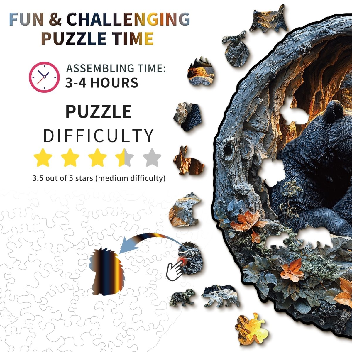 kaayee-wooden-puzzle-3d-bear-cuddle-holzpuzzle-small-b-r image 3