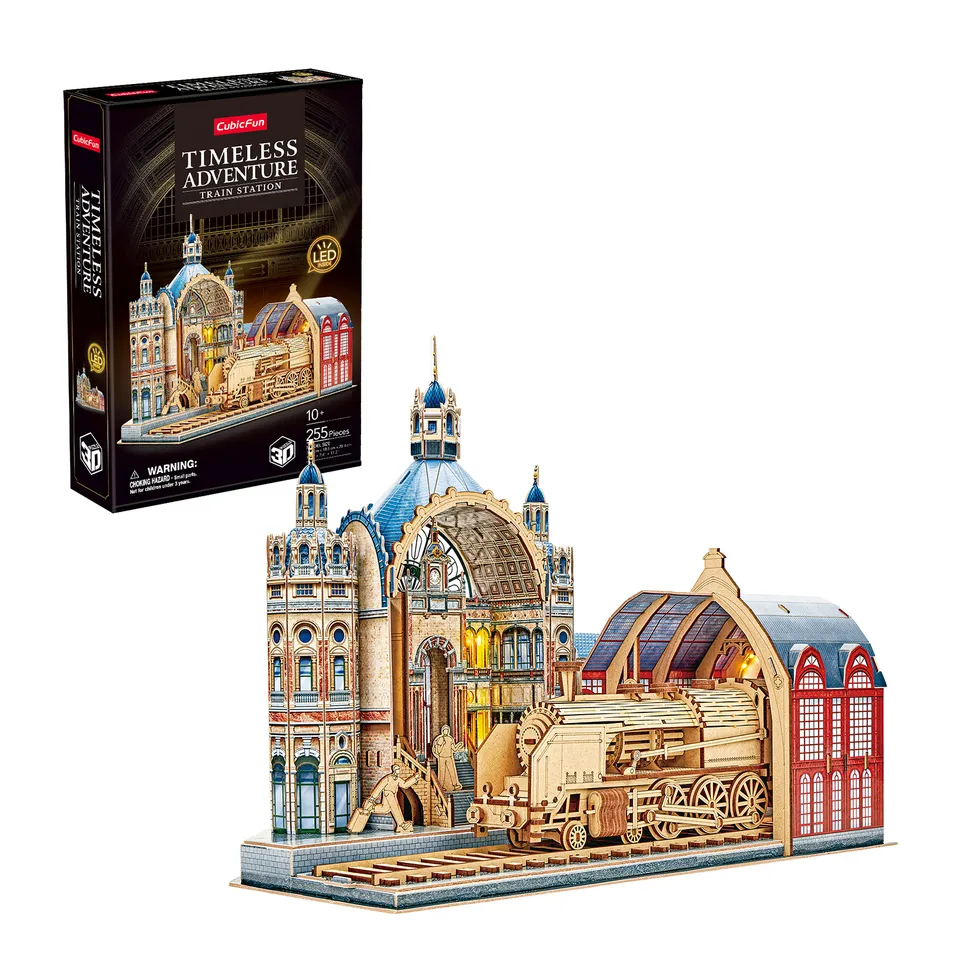 cubicfun-museum-l548h-train-station-3d-puzzle-bahnhof image 1