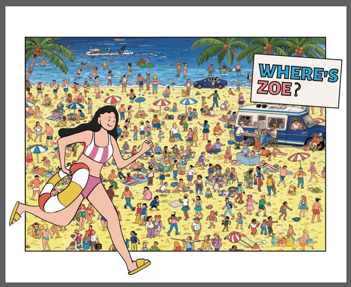 kaayee-1000-teile-puzzle-where-s-zoe-beach-day-strand-suchbild image 3
