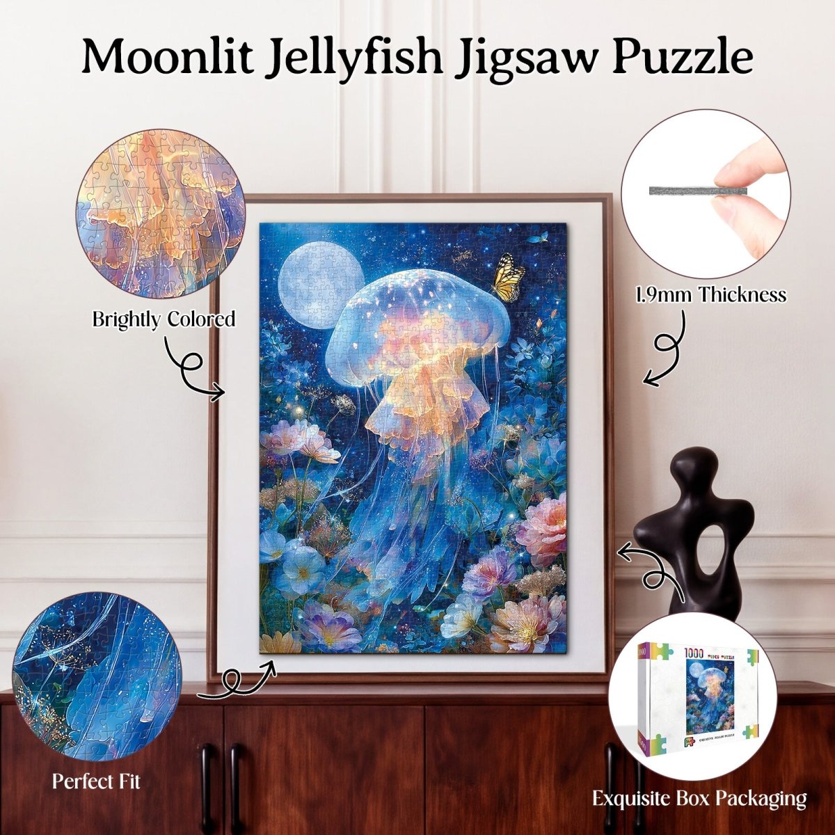 kaayee-cardboard-puzzle-moonlit-jellyfish-1000-teile-puzzle-standard image 3