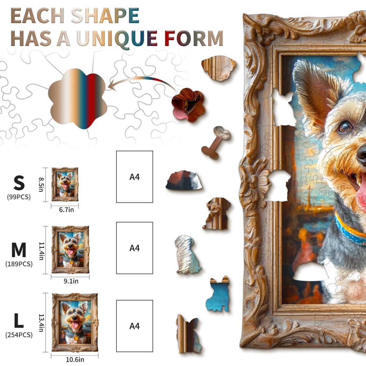 kaayee-dog-photo-frame-holzpuzzle-medium-hund image 5