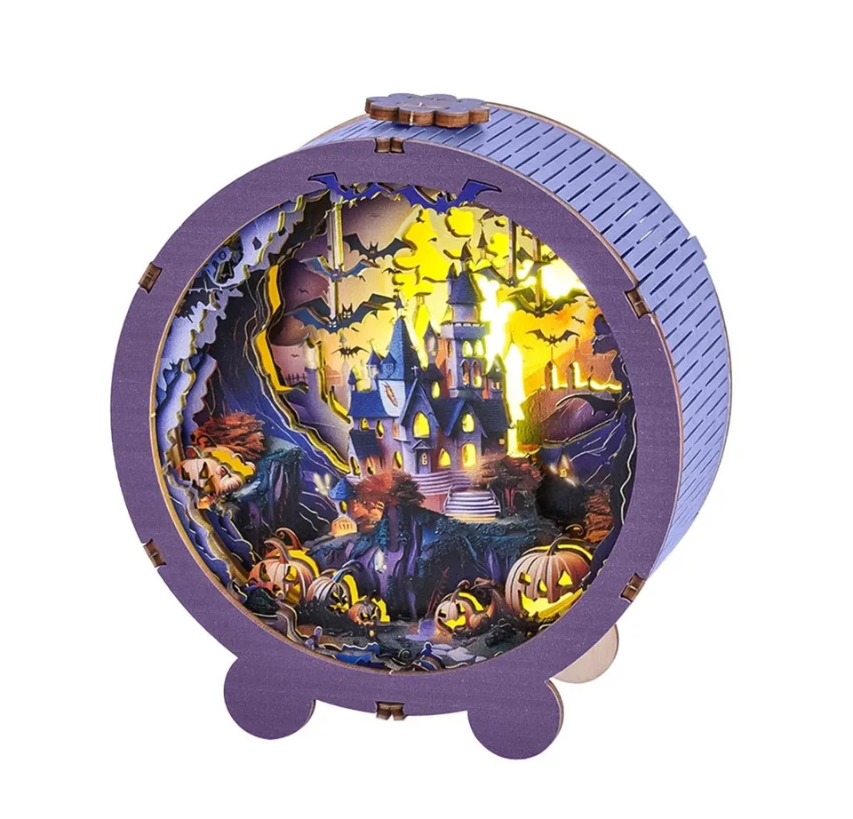 kaayee-night-light-halloween-castle-3d-holzpuzzle-nachtlicht image 1