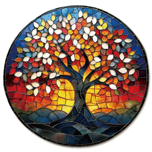 kaayee-wooden-tree-of-life-holzpuzzle-medium-glas-optik image 1