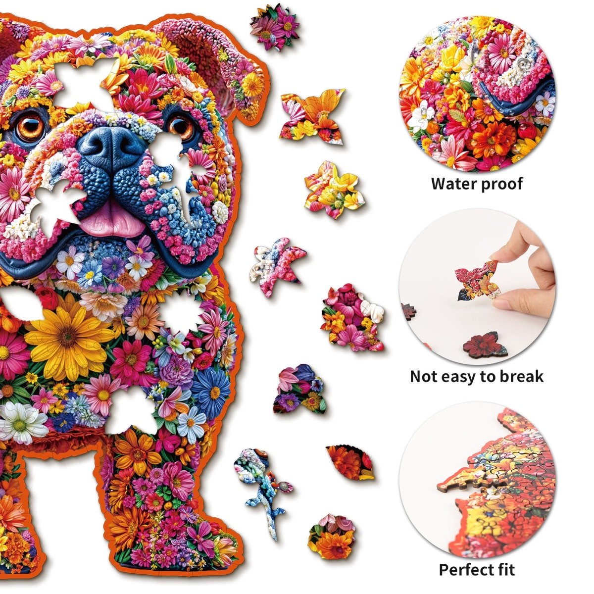 kaayee-wooden-puzzle-flower-dog-medium-holz-bunt image 2