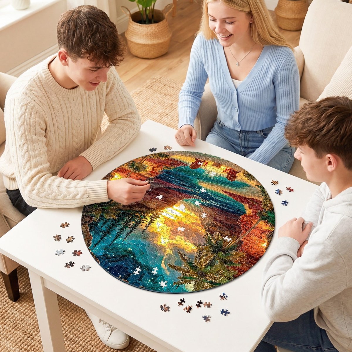 kaayee-sunset-cove-puzzle-1000-teile-rund-standard-edition image 4