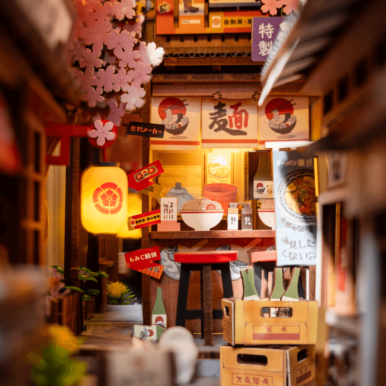 magicholz-book-nook-sakura-wine-alley-japan-deko-mit-led-licht image 4