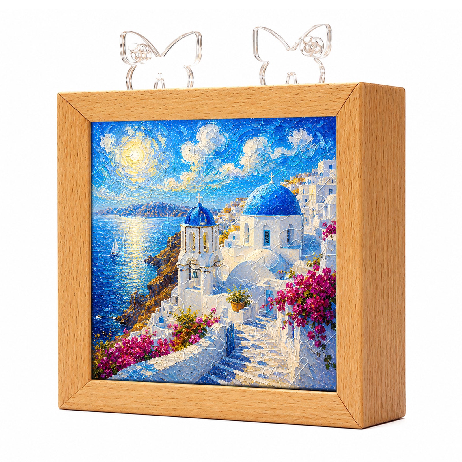 kaayee-santorini-sunlight-nachtlicht-acryl-holzrahmen image 1